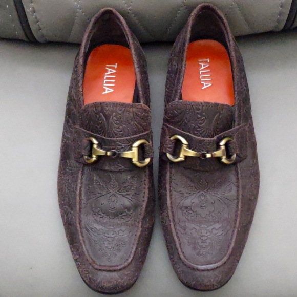 Tallia Patritzio Men's Tooled Leather Loafers - Picture 2 of 9